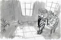 Original Storyboard of Jack Skellington from Nightmare Before Christmas (1993)