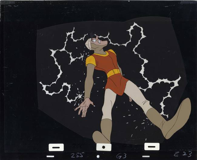 Original Production Cel of Dirk the Daring from Dragon's Lair (1983)