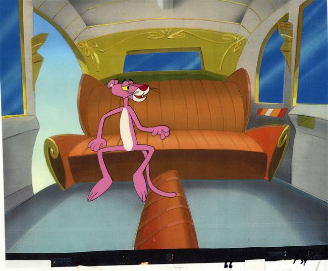 Original Production Cel and Matching Drawing of Pink Panther from Pink Panther (1970s/80s)