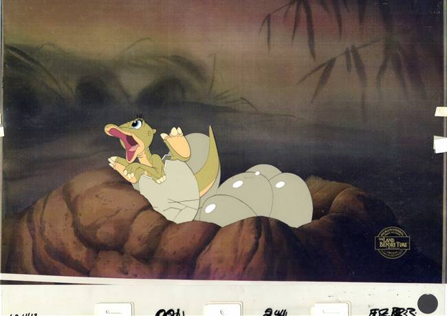 Original Production Cel of Ducky from the Land Before Time (1988)