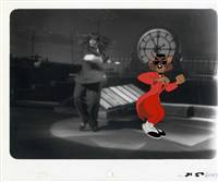 Original Production Cel of MC Scat Kat from the Paula Abdul video "Opposites Attract" (1989)