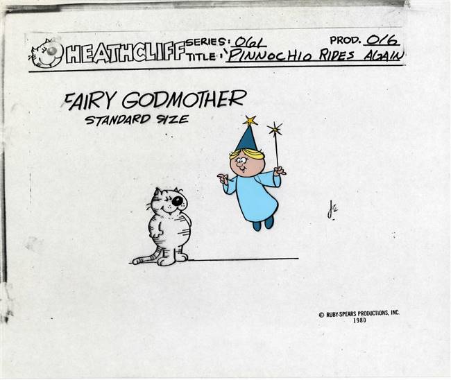 Original Model Cel of Heathcliff and Fairy Godmother from Pinocchio Rides Again