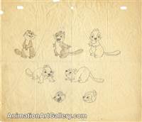 Model Sheet Drawing of a beaver from Terrytoon Studios