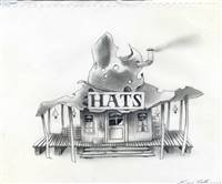Original Concept Drawing of the Hat Store from Rango (2011)