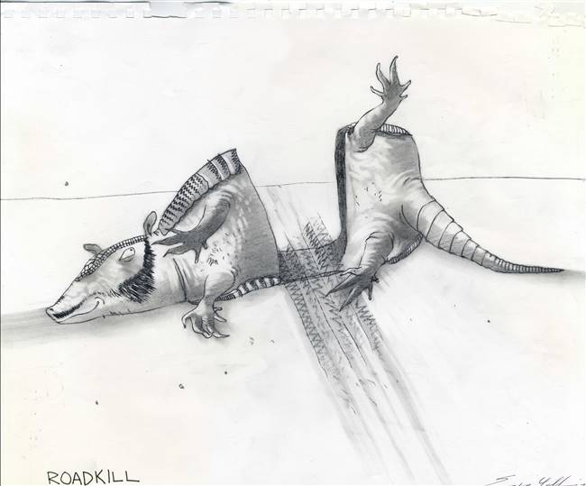 Original Character Drawing of Road Kill from Rango (2011)