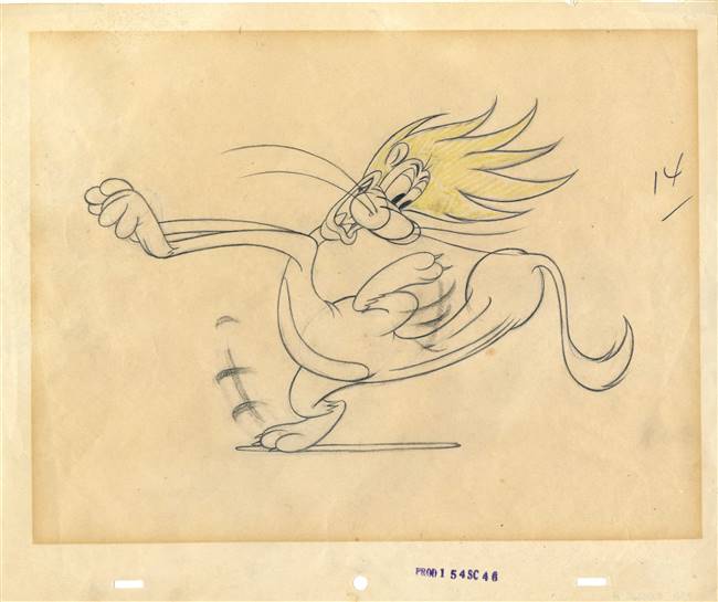 Original production drawing the Lion from Slap Happy Lion (1947)