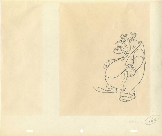 Original production drawing of Uncle Tom from Uncle Tom’s Cabana (1947)