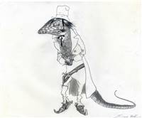 Original Production Concept Drawing of Lizzard from Rango (2011)