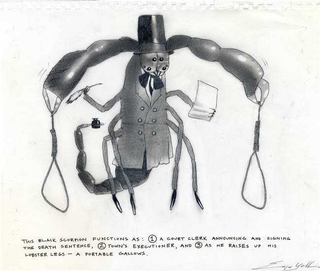 Original Production Concept Drawing of the Black Scorpion from Rango (2011)