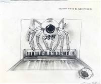 Original Production Concept Drawing of the Saloon Piano Player (Spider) from Rango (2011)