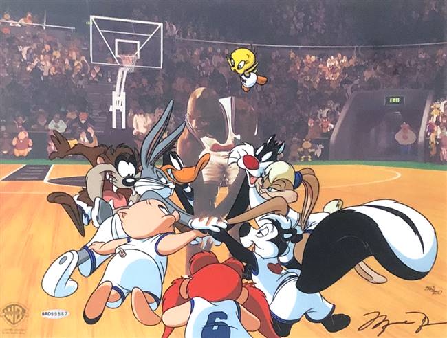 Space Jam Limited Edition Cel of Michale Jordon (signed)