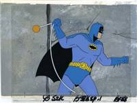 Original Production Background and Original Production Cel of Batman with  from The New Adventures of Batman (1977-1980)