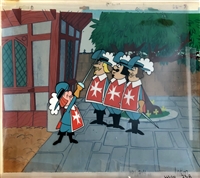 Original Production Background and Production Cel of Mr Magoo from The Famous Adventures of Mr Magoo (1960s)