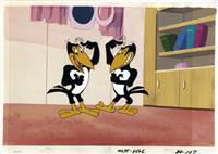 Original Production Background and Production Cel of Heckle & Jeckle from The New Adventures of Mighty Mouse and Heckle & Jeckle