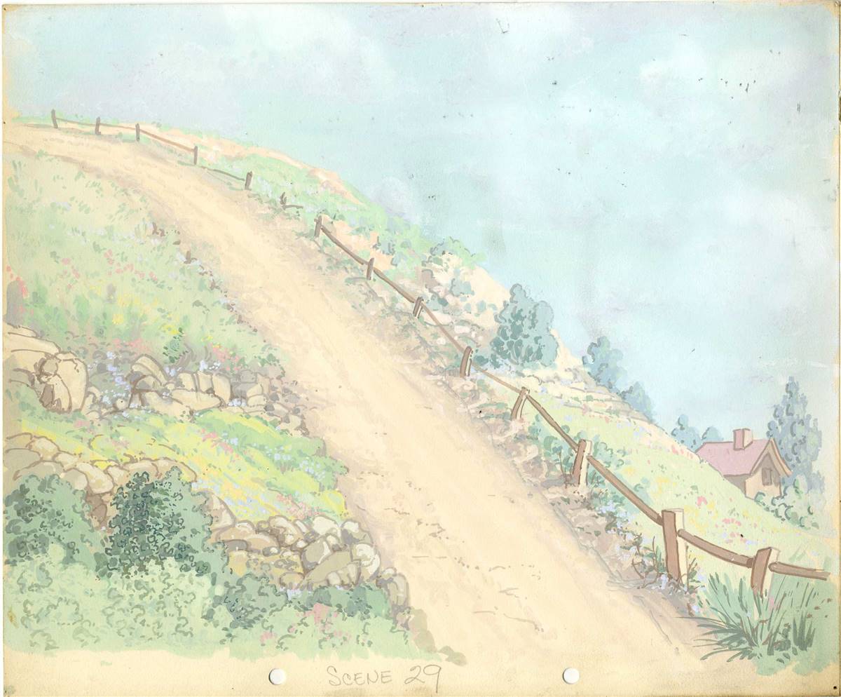 Original Production Background from Happy Days from Ub Iwerks (1936)