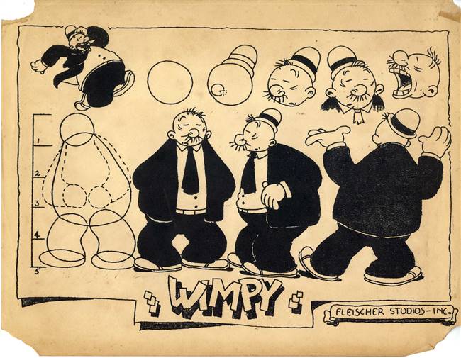 Original Production Photostat of Wimpy from Popeye (1940s)