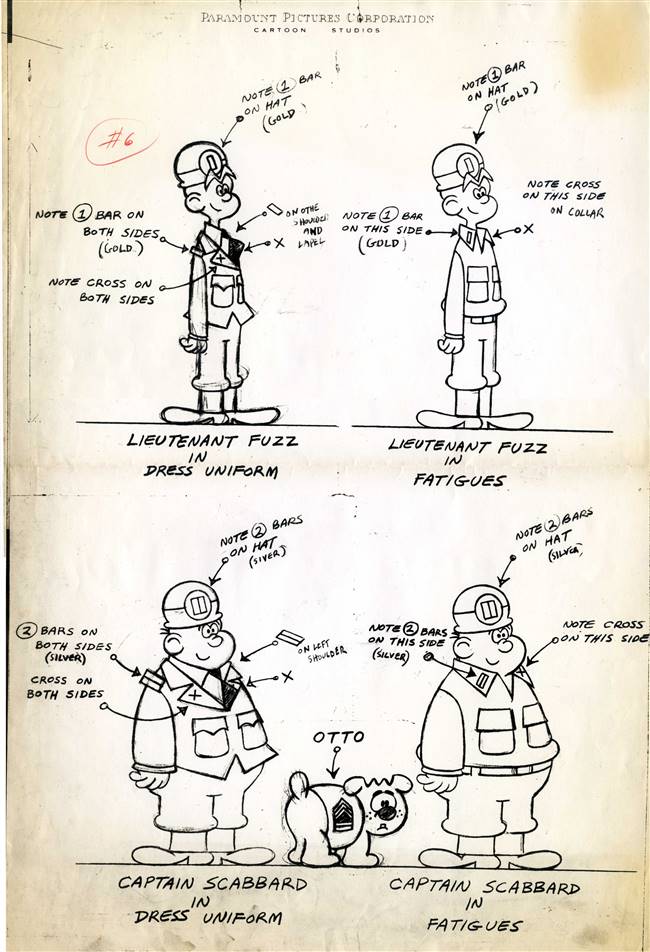 Original Photostat of Lieutenant Fuzz and Captain Scabbard from Beetle Bailey (1960s)