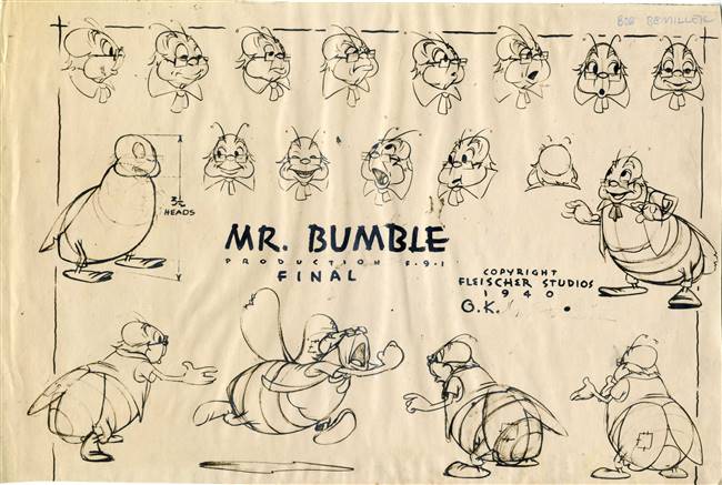 Original Photostat of Mr Bumble from Mr Bug Goes to Town (1941)