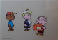 Production Cel of Linus and Scamp from Peanuts (c. 1980s)