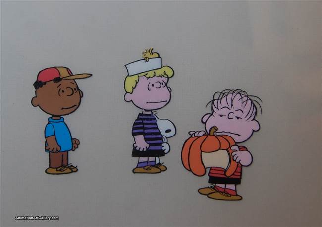 Production Cel of Linus and Scamp from Peanuts (c. 1980s)