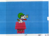 Original Production Cels and Matching Drawings of Snoopy and Woodstock from Peanuts (1960s/70s)