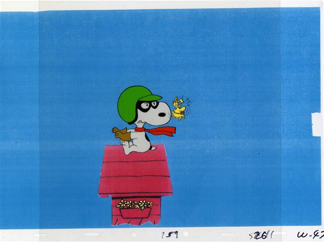 Original Production Cels and Matching Drawings of Snoopy and Woodstock from Peanuts (1960s/70s)