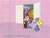 Original Production Cel of Linus and Sally from the Peanuts from Peanuts (c. 1970s)