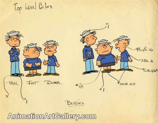 Original Color Model Cel of some Bullies from Race for Your Life, Charlie Brown