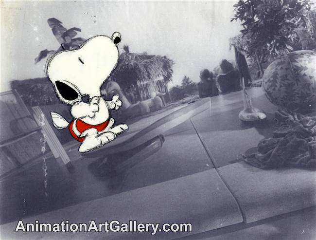 Original Production Cel of Snoopy from a Met Life commercial