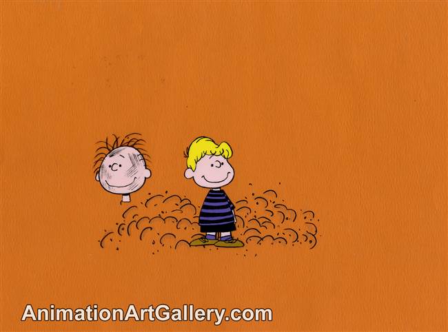 Original Production Cel of Pigpen and Schroeder from Peanuts (c. 1970s/1980s)