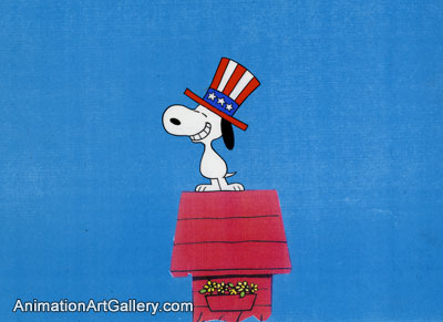 Production Cel of Snoopy from Peanuts (c. 1960s/1970s)