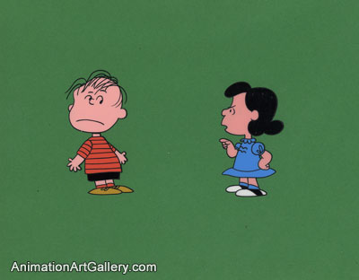 Original Production Cel of Linus and Lucy Van Pelt from Peanuts (c. 1960s/1970s)