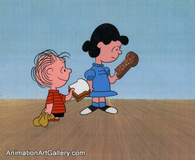 Original Production Cel of Linus and Lucy Van Pelt from Peanuts (c. 1960s/1970s)