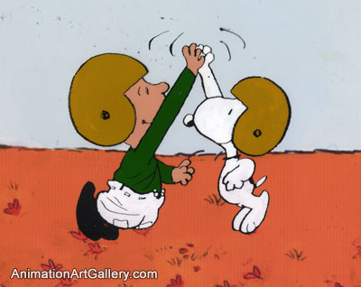 Publicity Cel of Snoopy and Charlie Brown from Peanuts (c. 1990s)