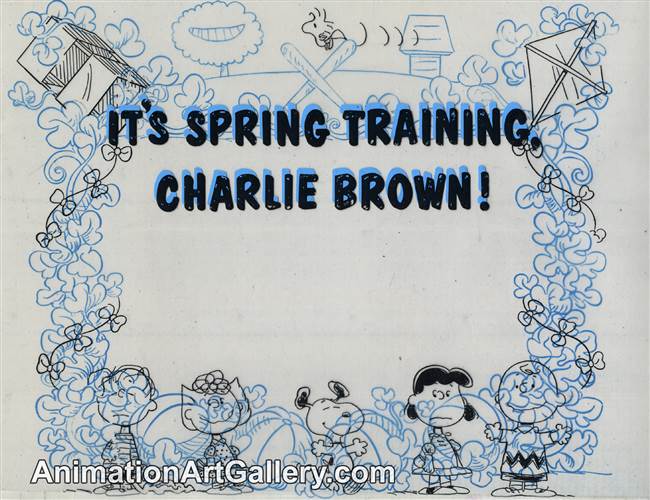 Title Card Cel of Snoopy and Woodstock from It's Spring Training, Charlie Brown