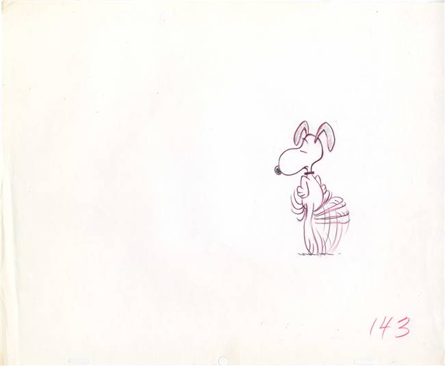 Original Production Drawing of Snoopy from Peanuts (1980s)