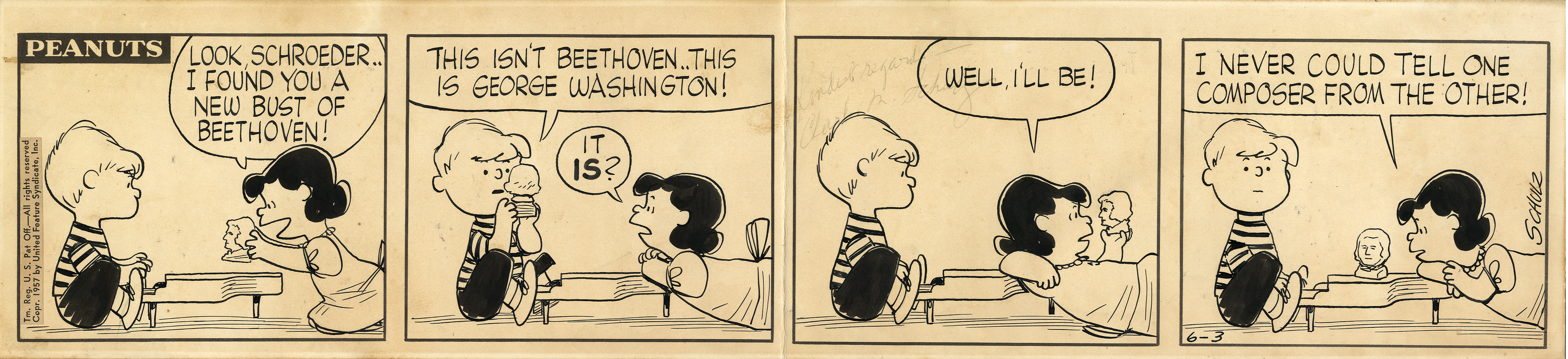 Comic Strip of Schroeder with Lucy Van Pelt - PSTF357