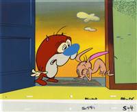 Original Production Cel of Ren and Stimpy from Big House Blues (1990)