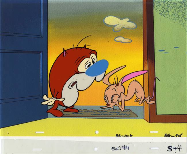 Original Production Cel of Ren and Stimpy from Big House Blues (1990)