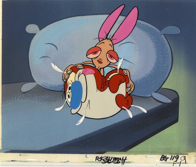 Original Production Cel of Ren and Stimpy from Big House Blues (1990)