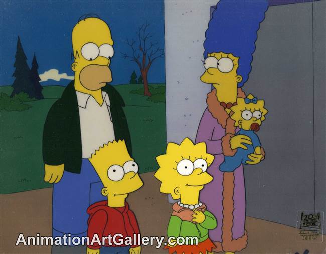 Production Cel of the Simpson Family from Treehouse of Horror X