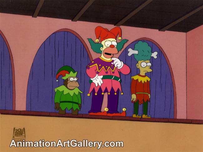 Production Cel of Krusty the Klown and Sideshow Mel from Tales from the Public Domain