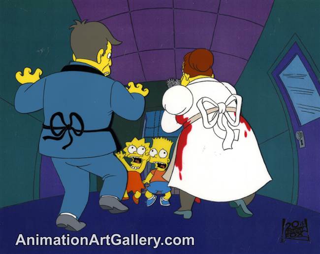 Production Cel of Bart Simpson and Lisa Simpson from Treehouse of Horror V