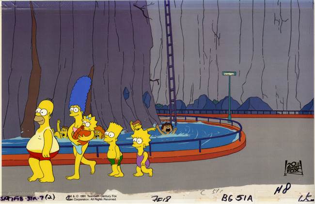 Original Production Cel of the Simpsons from Brush with Greatness