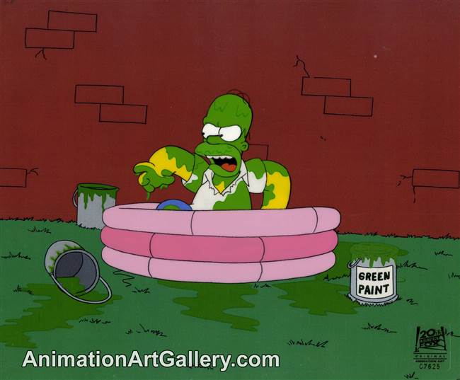 Production Cel of Homer Simpson from I Am Furious Yellow
