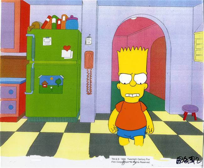 Original Production Cel of Bart Simpson from The Simpsons (1990s)