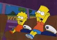Original Production Cel of Bart and Lisa from The Secret War of Lisa Simpson (1997)