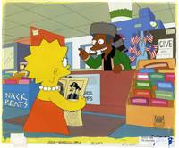 Original Production Cel of Lisa Simpson and Apu from Lisa the Iconoclast (1996)