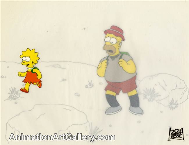 Production Cel of Homer Simpson with Lisa Simpson - SIMCCS70