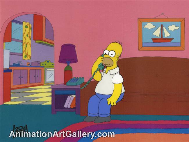 Production Cel of Homer Simpson from Saturdays of Thunder